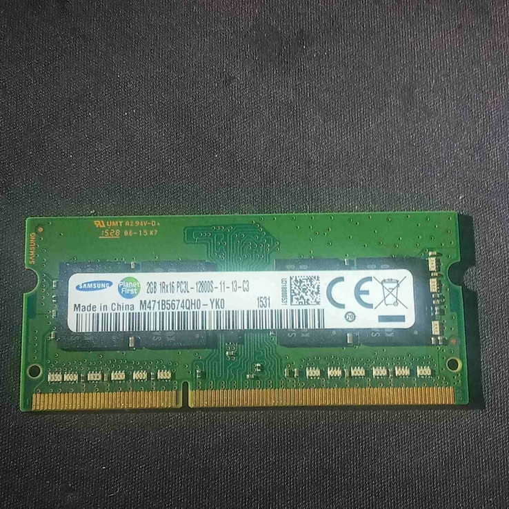 Оперативка Samsung 2 GB SO-DIMM DDR3L 1600 MHz PC3L-12800S, фото №3