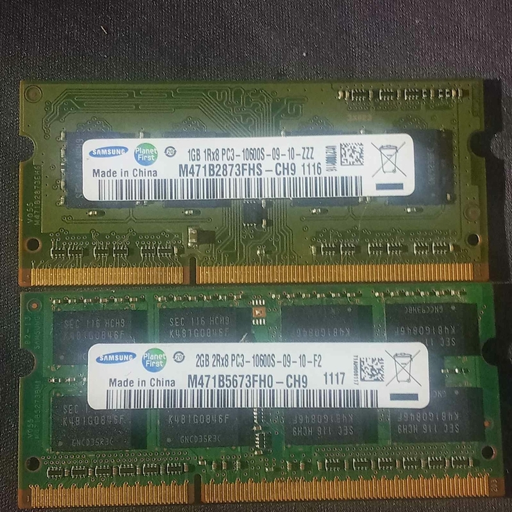 Оперативка Samsung 1Gb і 2Gb SO-DIMM DDR3 1333 MHz, фото №2