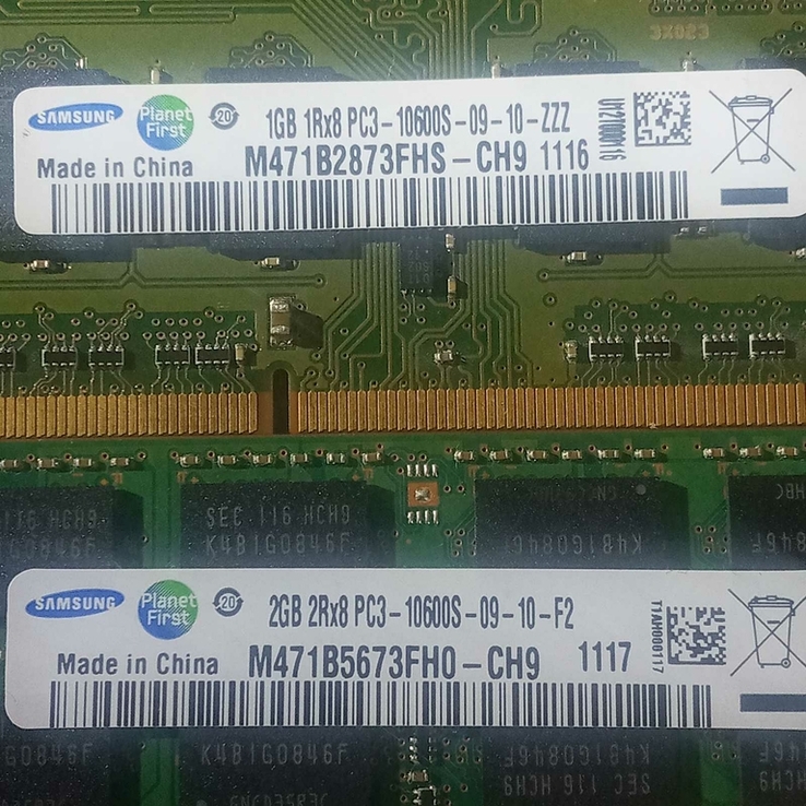 Оперативка Samsung 1Gb і 2Gb SO-DIMM DDR3 1333 MHz, фото №3