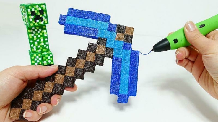 3D Ручка PEN-5 Minecraft с LCD-дисплеем + Пластик и Трафареты!, фото №11