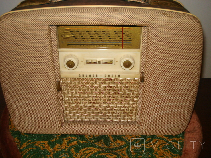 Німецький портативний переносний ламповий радіоприймач Akkord Offenbach NB5, фото №5