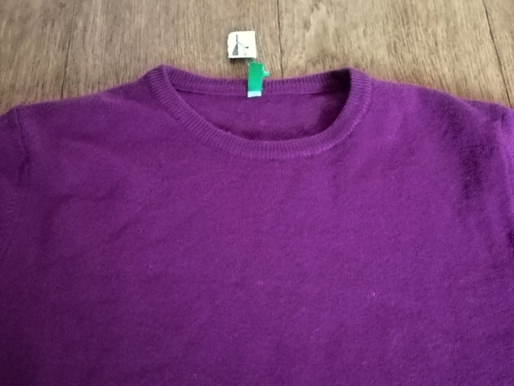 Benetton 100 % Шерстяной Новый женский свитер пурпурный/фиолетовый S/M, numer zdjęcia 6