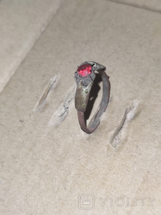 Каблучка з рожевим камінцем, біжутерія, фото №8