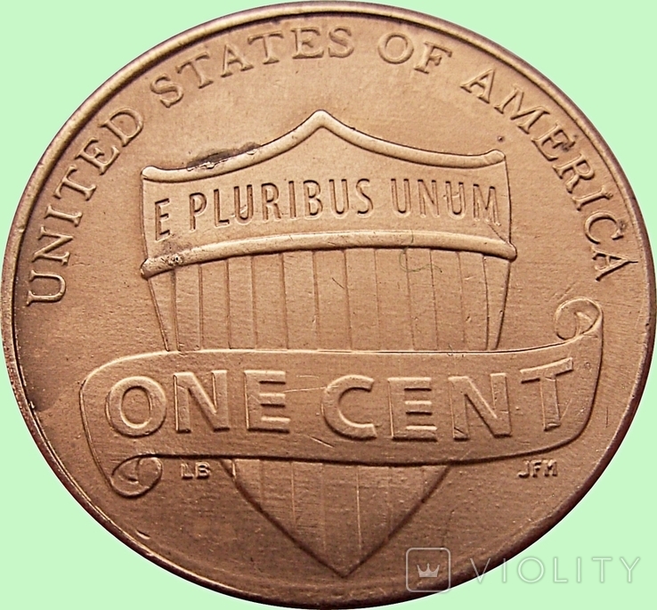 145.USA 1 cent, 2013. Lincoln Cent Without the mark of the monument. Shield, photo number 2