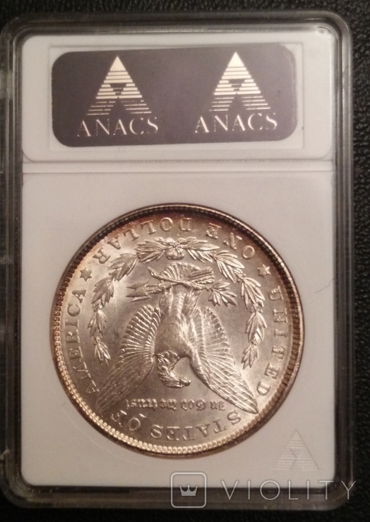 Доллар США, 1903, Морган, слаб ANACS AU -58, фото №3