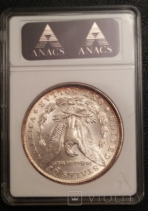 Доллар США, 1903, Морган, слаб ANACS AU -58, фото №5