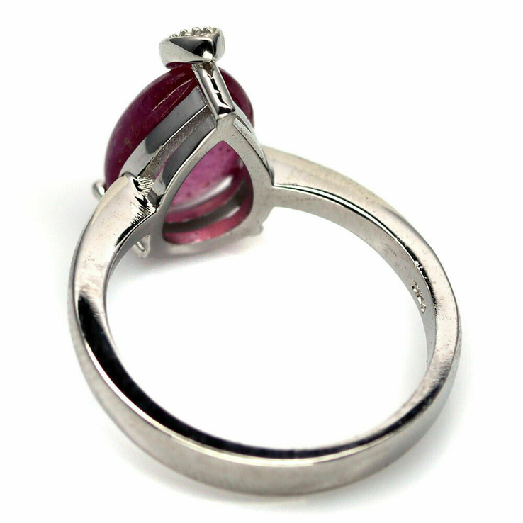 Кольцо серебряное 925 натуральный розовый рубин, цирконий. Р-17.25, фото №4