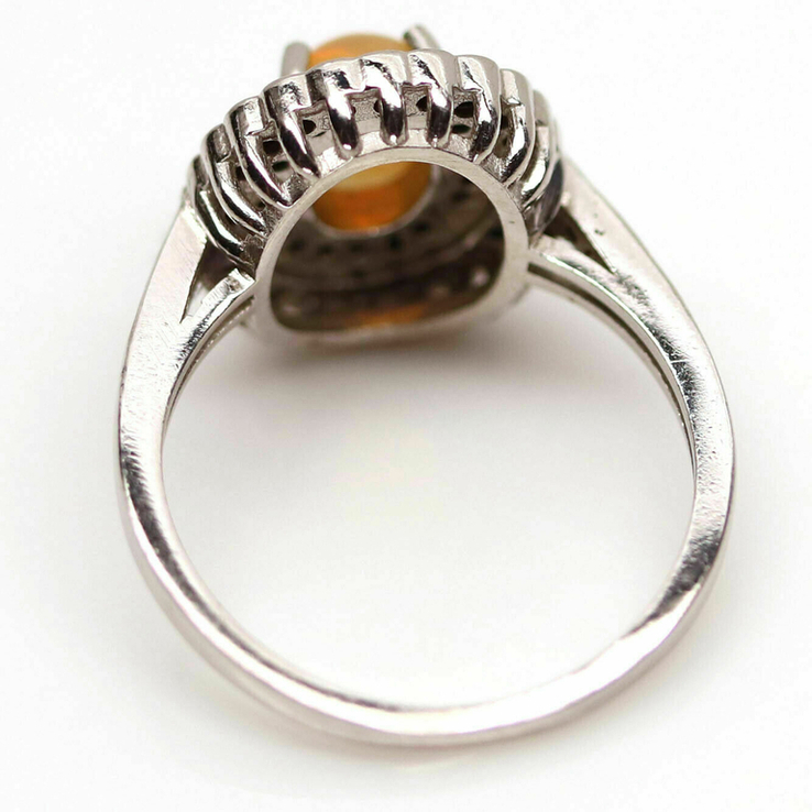 Кольцо серебряное 925 натуральный огненный опал, шпинель. Р-18.5, фото №4