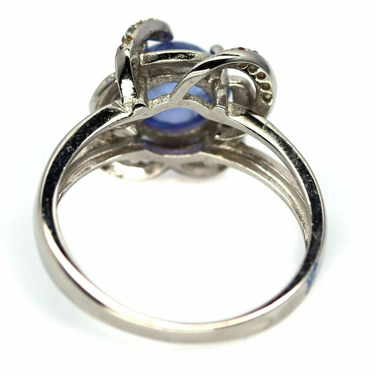 Кольцо серебряное 925 натуральный танзанит, цирконий. Р- 17.5, фото №4