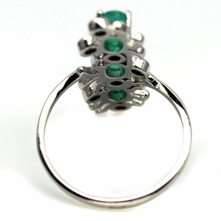 Кольцо серебряное 925 натуральный изумруд, шпинель. Р- 18, photo number 4