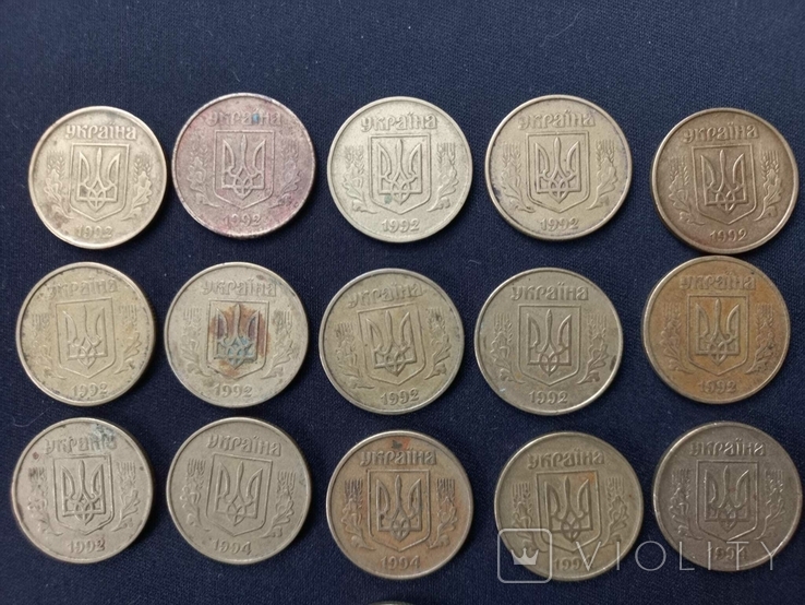  Монеты 50 копеек 1992,1994,1995 год шов.Украина .16 шт., фото №4