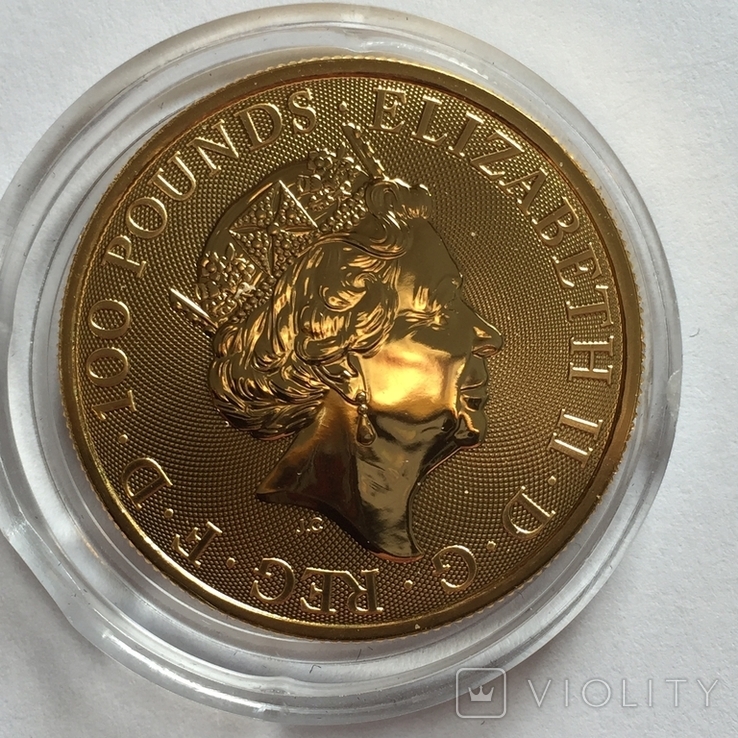 Золотая монета Год Свиньи.Британия 2019 г. Золото 1 OZ., фото №5