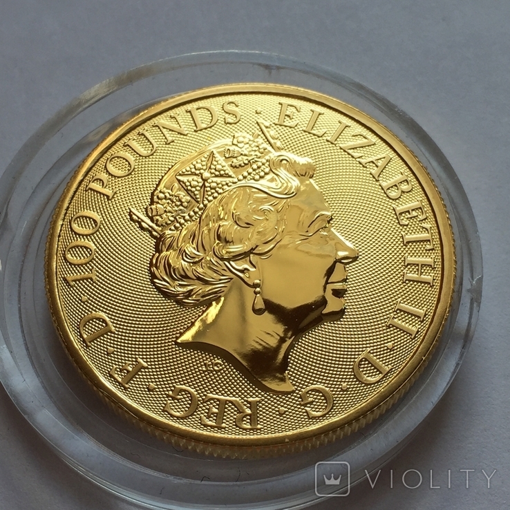 Золотая монета Год Свиньи.Британия 2019 г. Золото 1 OZ., фото №7