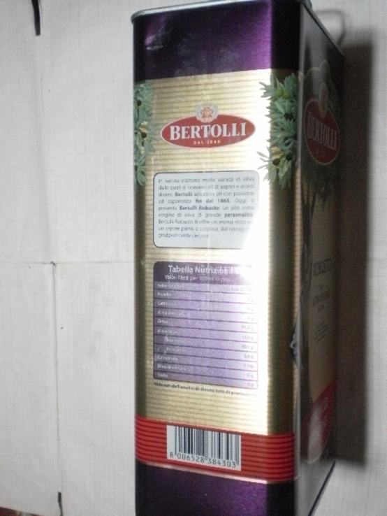 Оливковое масло "BERTOLLI" Италия 5л., numer zdjęcia 3