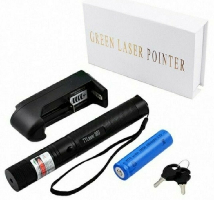 Лазерная указка Green Laser Pointer 303 мощный зеленый лазер. До 1 км., photo number 8