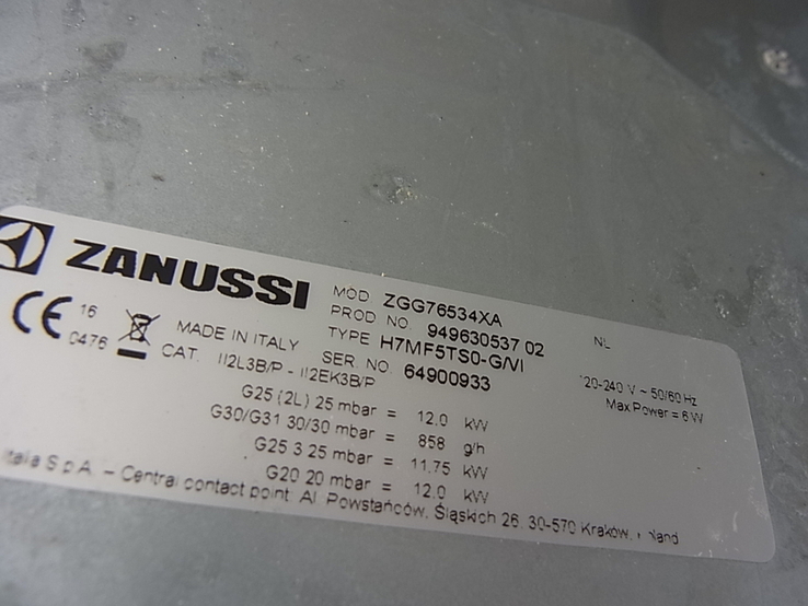 Варочна поверхня Газова ZANUSSI ZGG76534XA 74*51 см Незалежна 5 камфорок №-6 з Німеччини, numer zdjęcia 11
