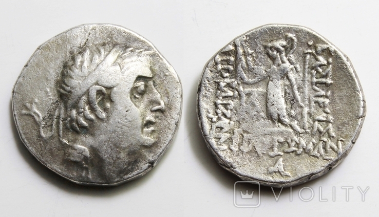 Каппадокійське царство, срібна драхма Аріобарзана I Філоромея, 66/65рр. до н.е.