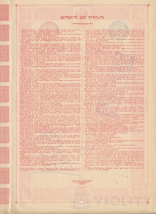 Донецкий стекольный завод в Сантуриновке. Акция. 100 фр. 1906г. Бельгия., фото №7