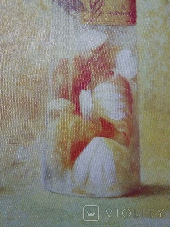 Картина цветы искусственный холст дорисовка маслом, фото №8