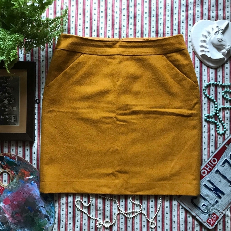 Шикарная яркая желтая юбка шерсть Moremore размер 40, фото №2