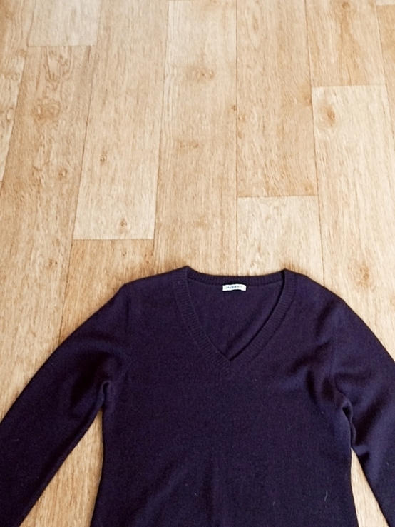 Insieme Кашемировый 100% Женский теплый свитер с V вырез фиолетовый/сливовый 40, фото №6