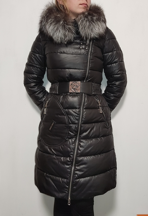 Пальто на холофайбері, пуховик з чорнобуркою роз S, фото №9