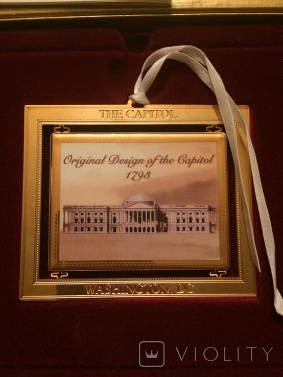 Vintage metal christmas decoration. The original design of the Capitol is 1793., photo number 2