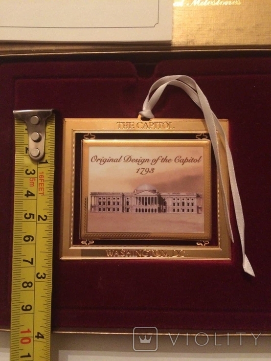 Vintage metal christmas decoration. The original design of the Capitol is 1793., photo number 8