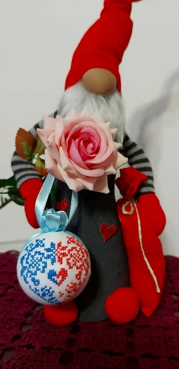 Валентинка шар с вышивкой, фото №4