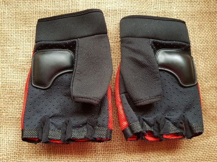 Велоcипедные перчатки с защитой без пальцев,р.L, фото №4