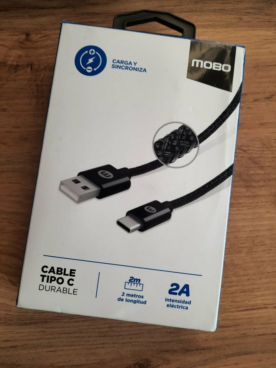 Очень качественный Mobo cable type C durable 2A Original 2 Metros, фото №2