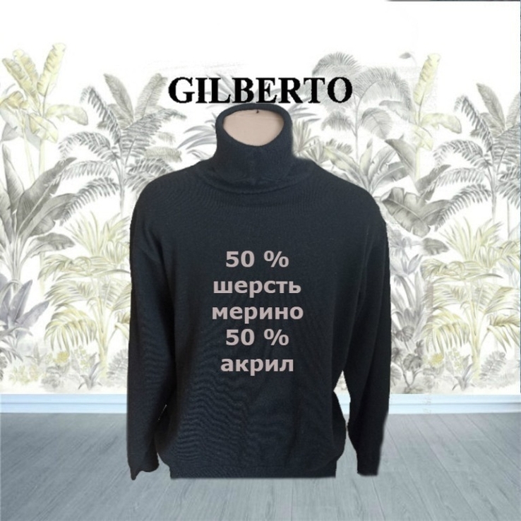 Gilberto Гольф полушерстяной теплый мужской гольф черный 54, фото №2
