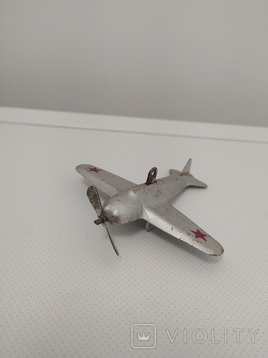 Ёлочная игрушка Военный Самолёт из метала СССР, фото №2