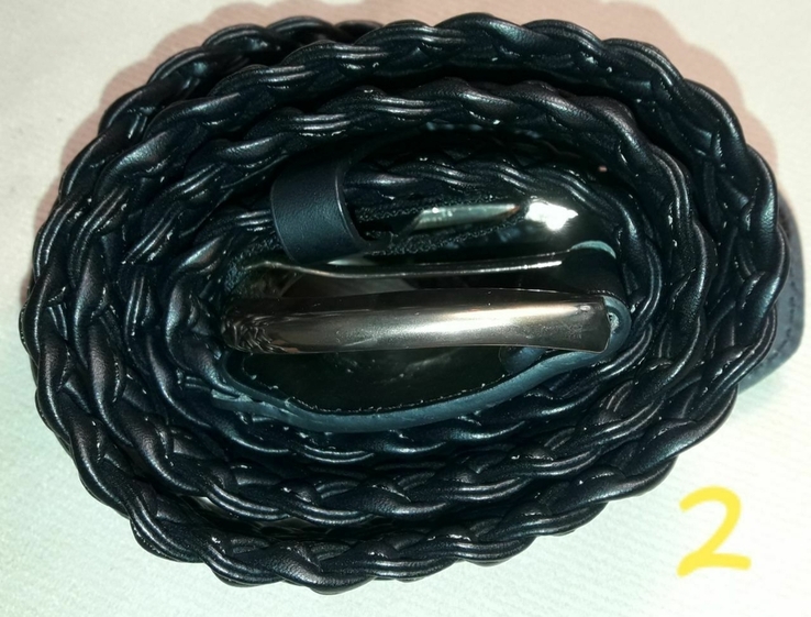 Ремінь плетений, чорний, photo number 5