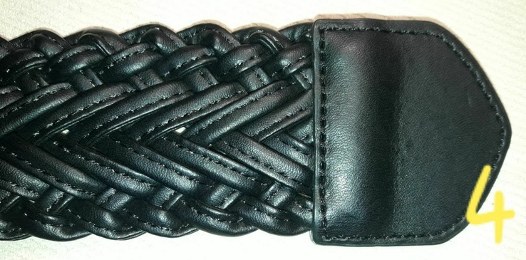 Ремінь плетений, чорний, фото №7