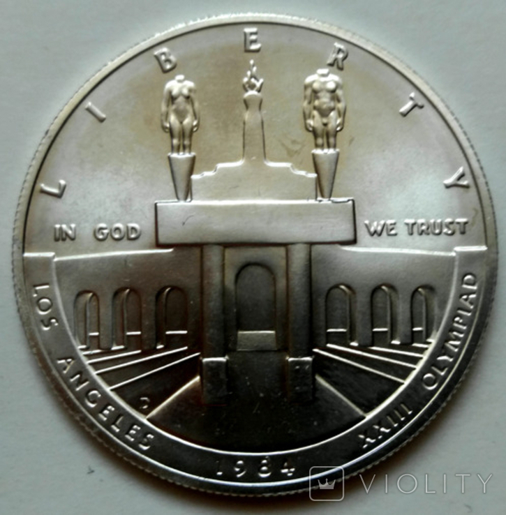 США 1 доллар 1984 D "XXIII летние Олимпийские Игры в Лос-Анджелесе", серебро, фото №6