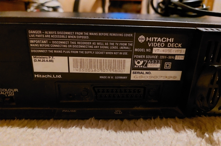 Видеомагнитофон "HITACHI" VT-405E, photo number 8