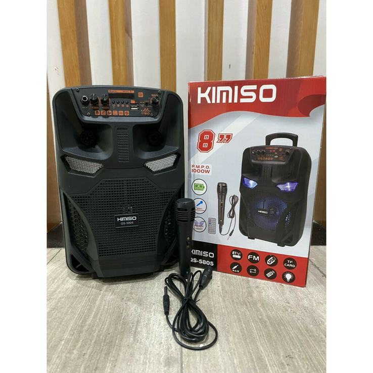 Портативная колонка Kimiso QS-5805 с микрофоном и светомузыкой (USB/BT/FM), photo number 6