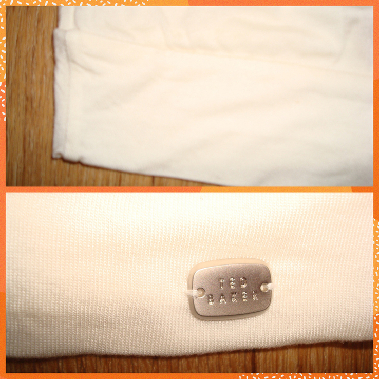 Ted Baker Красивая стильная женская футболка шелк+tencel лиоцел бело/молочная/синяя, photo number 9