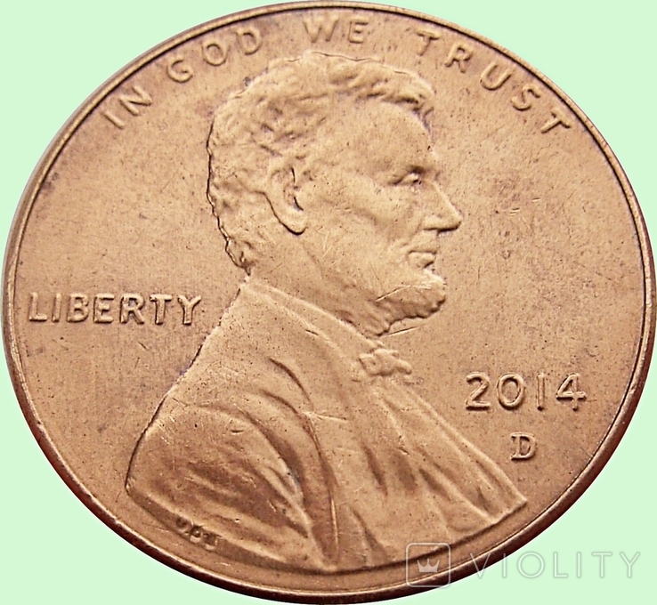 147.U.S. 1 cent, 2014 Lincoln Cent Mondvor Mark: "D" - Denver, photo number 3