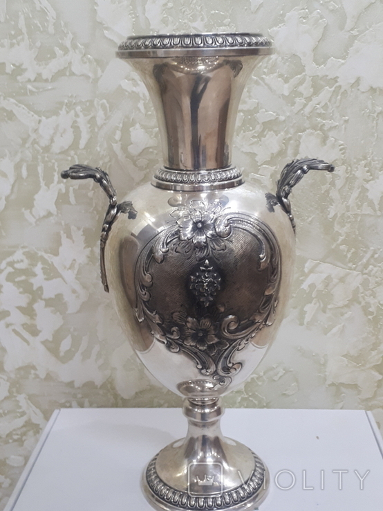 Серебренная ваза , серебро 800 проба, фото №4