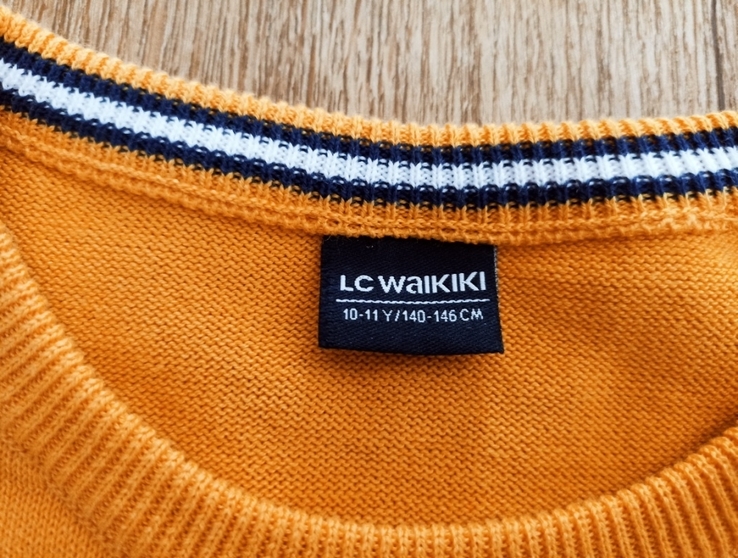 LC Waikiki Стильный подростковый хлопковый свитер желтый мальчик/унисекс 10-11, фото №6
