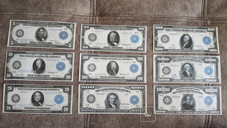 Якісні копії банкнот США Федеральної резервної системи 1914-1918 років, фото №2