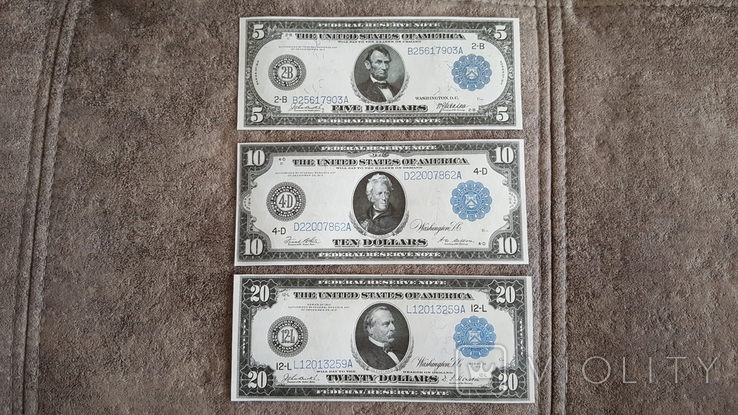 Якісні копії банкнот США Федеральної резервної системи 1914-1918 років, фото №4