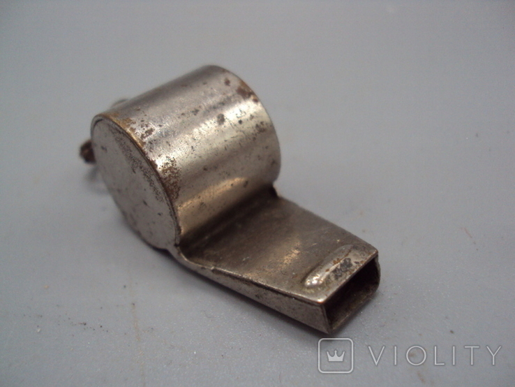 Whistle brass nickel-plated, length 4 cm, photo number 8