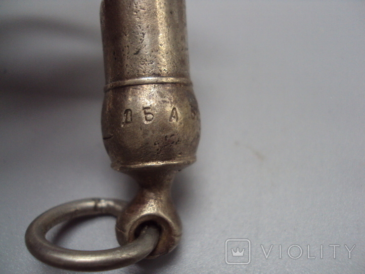 Whistle brass nickel-plated, length 6.1 cm, photo number 8