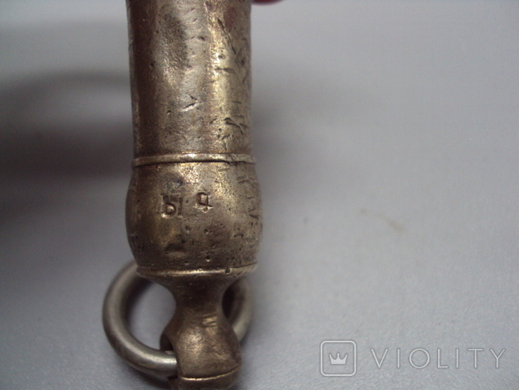 Whistle brass nickel-plated, length 6.1 cm, photo number 9