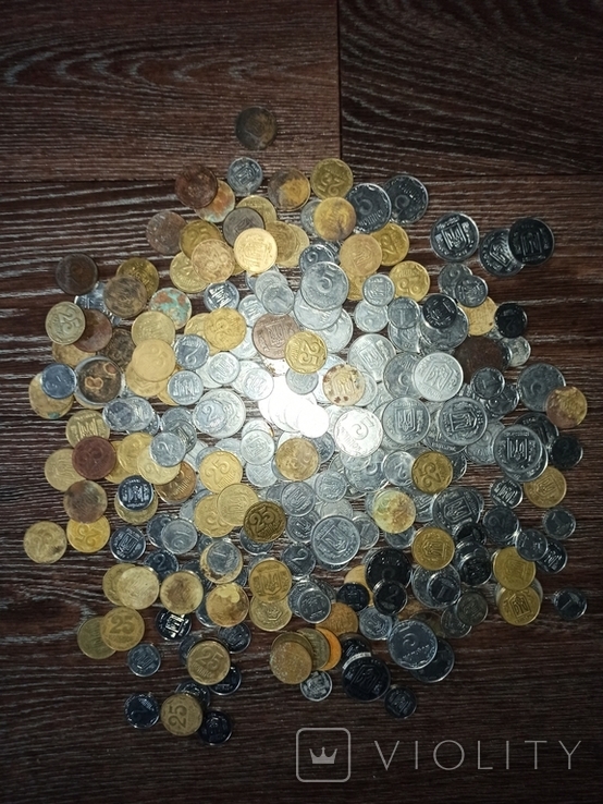 Монеты 1,2,5,25 коп с копилки - около 300шт.
