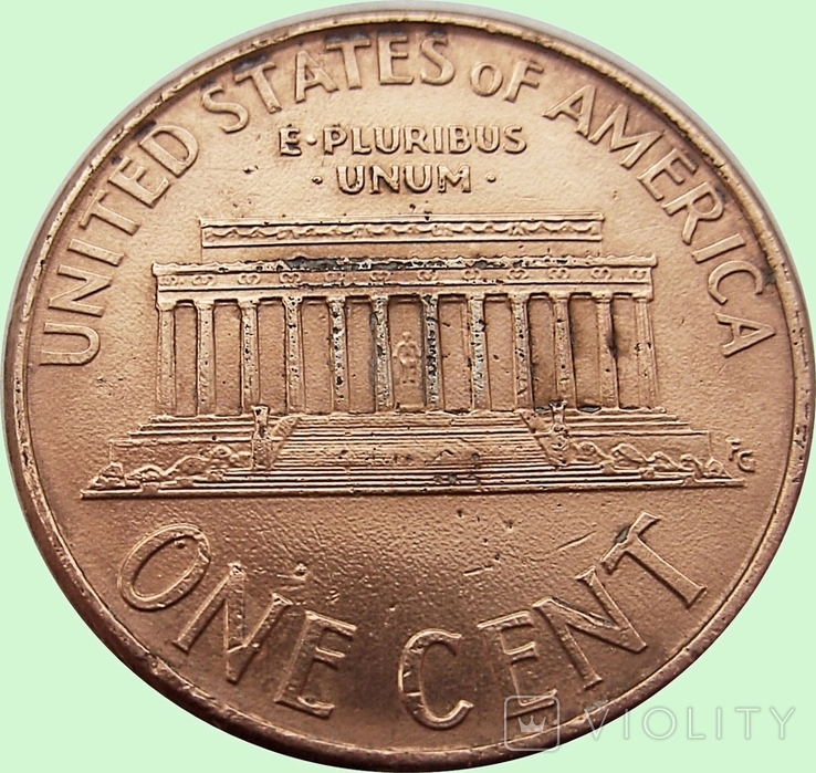169.U.S. two coins of 1 cent, 2000.Lincoln Cent without and with the mark of the monument: "D" - Denver, photo number 4