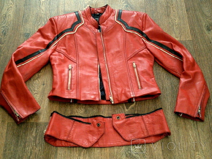 Комплект кожаный женский (куртка +комбез)разм.38, фото №11